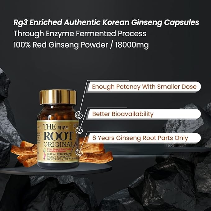 Korean Red Ginseng Capsules, Natural Energy Rg3 Premium
