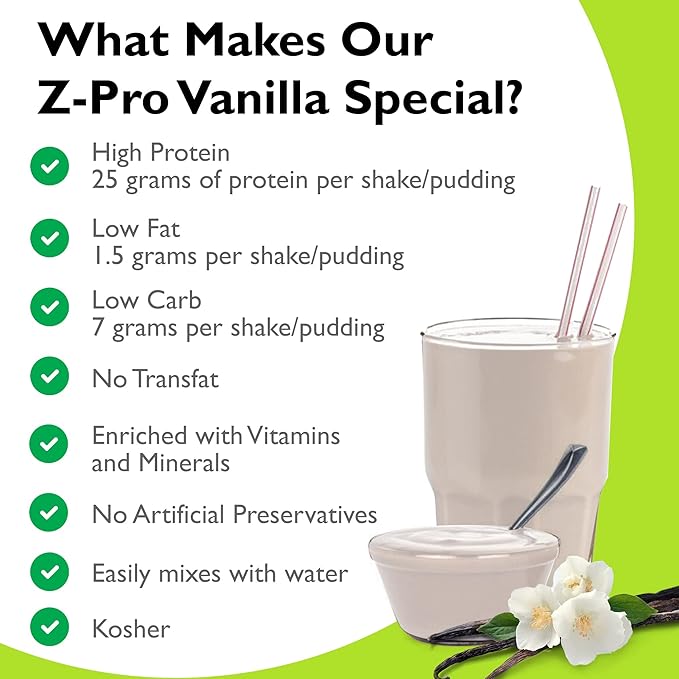 Z-Pro Vanilla Protein Drink Mix 25g Protein 14 Packets- ZPro25