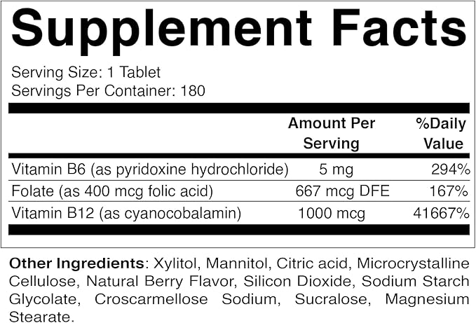 Vitamatic Folic Acid B12 B6 180 Fast