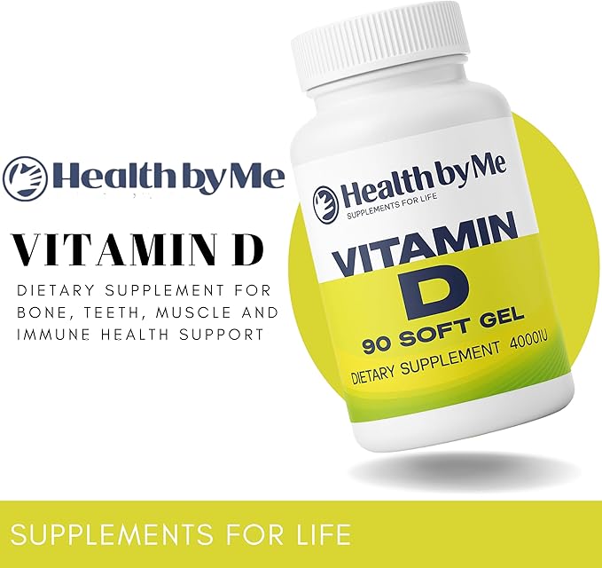 Vitamin D3 4000 IU Softgels | 180 Counts High Potency Vitamin D Supplement for Immune Support, Bone Strength, Muscle Function & Positive Mood Balance