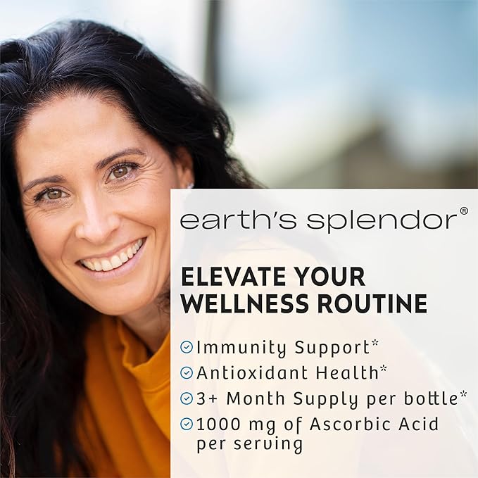 Earth's Splendor Vitamin C 1000 mg (100 Caplets, 3+ Month 2 Pack