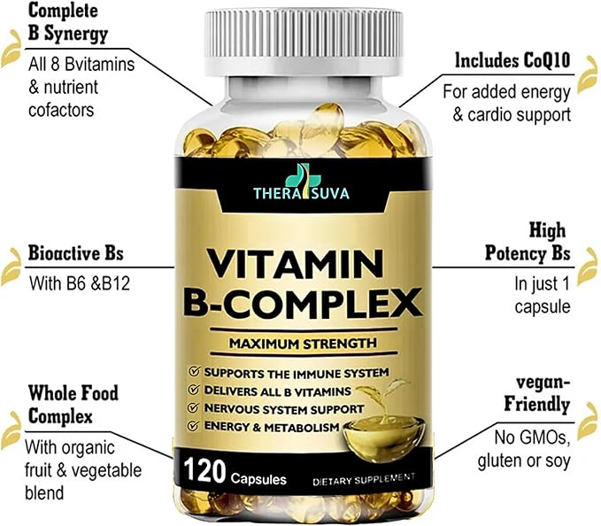 Max Strength Vitamin B-Complex + CoQ10 120 Softgels, 60 Day