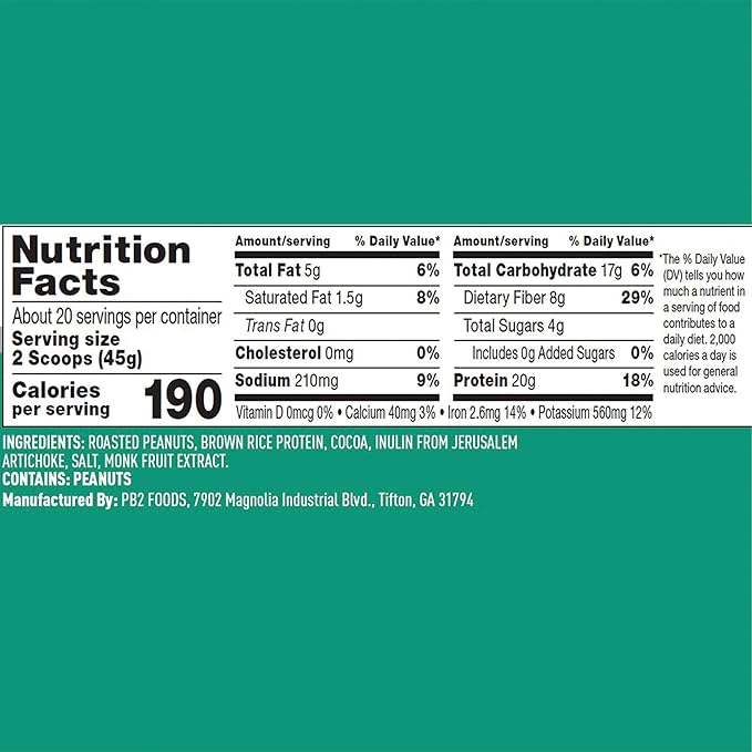 PB2 Performance Peanut Protein Powder [2 lb/32 lb/32 oz 20g of