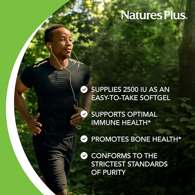 Natures Plus Vitamin D3 (Cholecalciferol) 2500 iu, 90 Softgels 90 Servings
