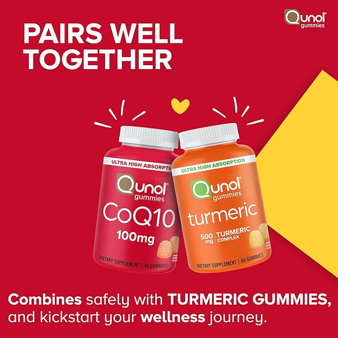 Qunol CoQ10 Gummies, CoQ10 100mg, Delicious 2 Month (60 Count, 2)