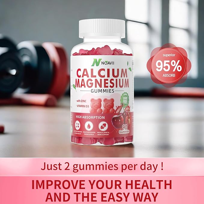 Calcium Magnesium Zinc Gummies with Vitamin D3, ashwagandha Flavor-180 Count
