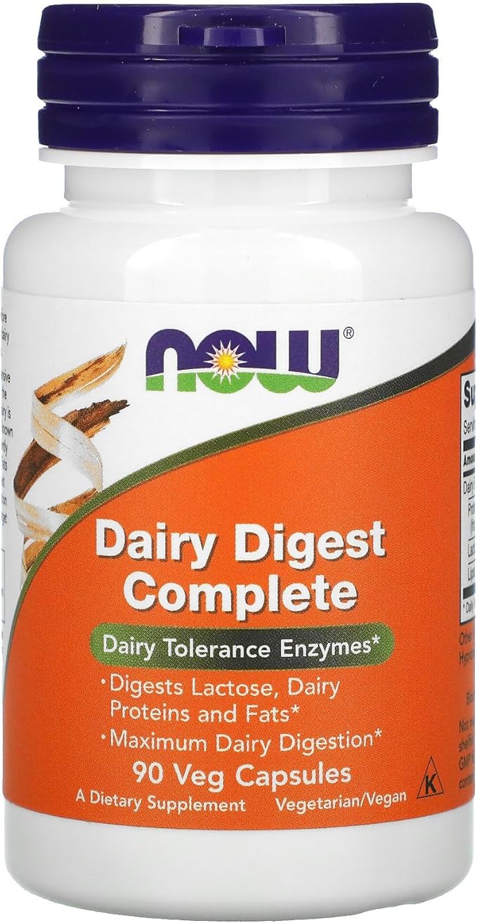 NOW Supplements, Dairy Digest Complete, Digests 90 Veg