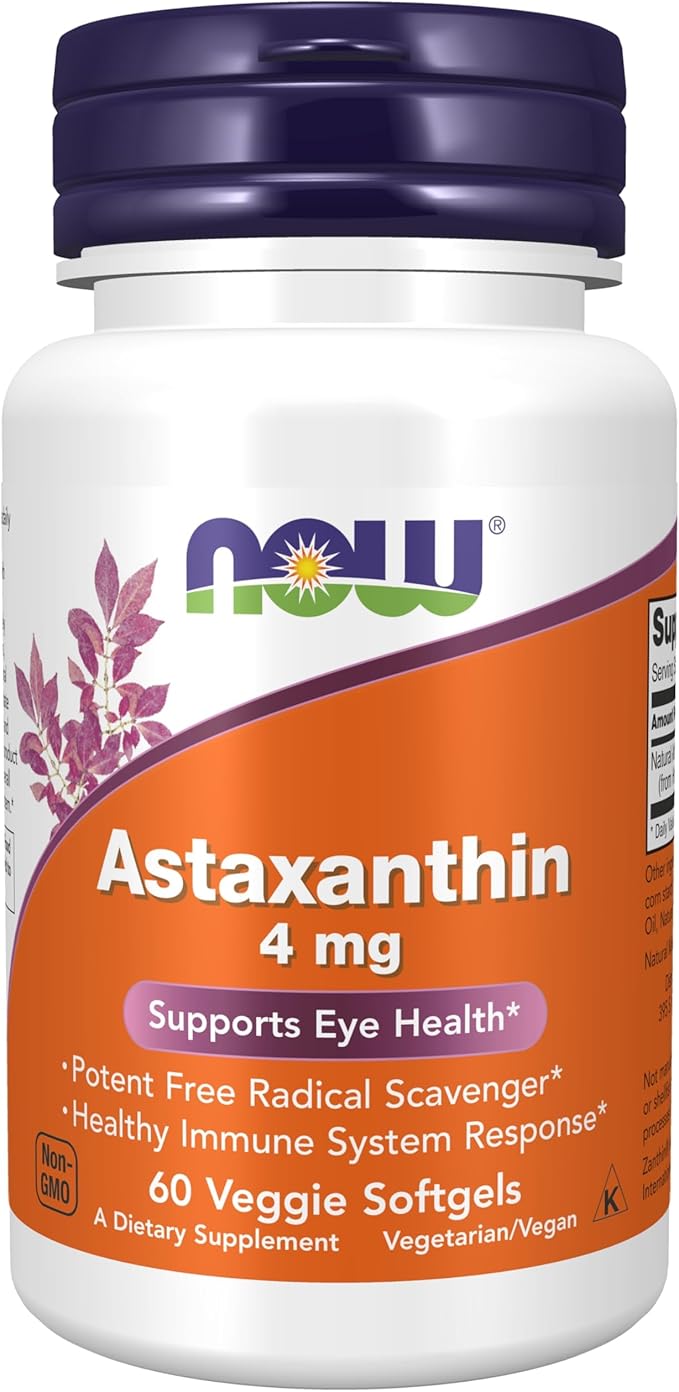 NOW Supplements, Astaxanthin 4 mg, features 60 Veg