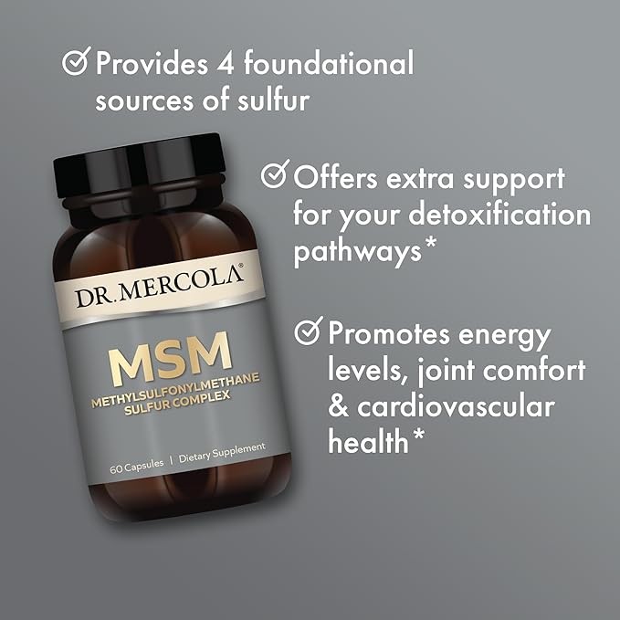 Dr. Mercola, MSM Methylsulfonylmethane Sulfur Complex 30 Servings (60 Capsules),