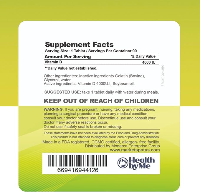 Vitamin D3 4000 IU Softgels | 180 Counts High Potency Vitamin D Supplement for Immune Support, Bone Strength, Muscle Function & Positive Mood Balance