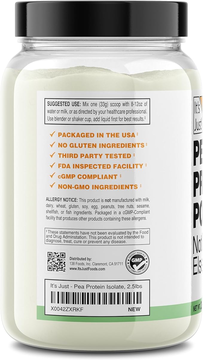 It's Just! Pea Protein Isolate, Plant 2.5 Pound 1))