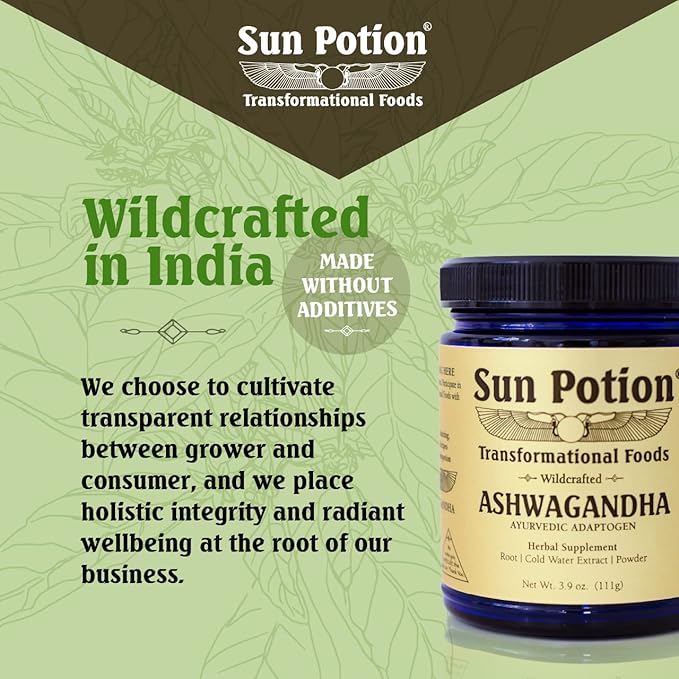 Sun Potion Ashwagandha (Wildcrafted) 111 Grams 88 Servings