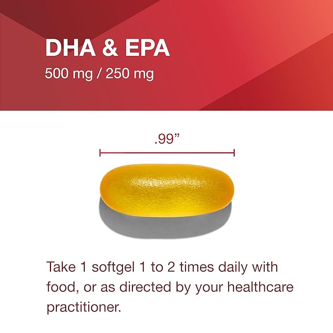 PROTOCOL FOR LIFE BALANCE DHA-500 - DHA 500mg & EPA 250mg - Fish Oil Supplement - Brain Health & Support - Easy Digestion - Non-GMO & Halal - 120 Softgels