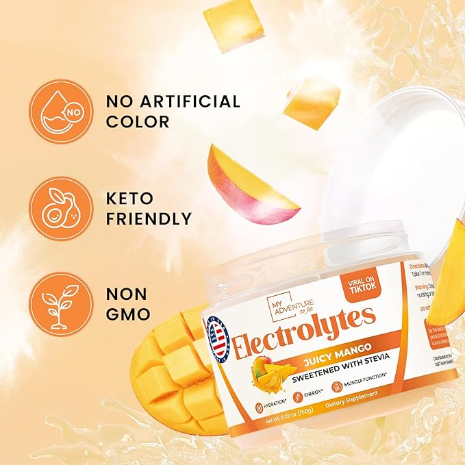 My Adventure to Fit Keto Electrolytes Mango,37.5 Servings)