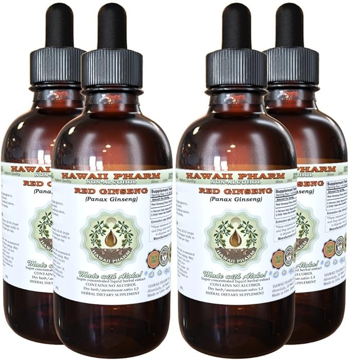 Red Ginseng Alcohol-Free Liquid Extract, Organic 4x4 fl.oz