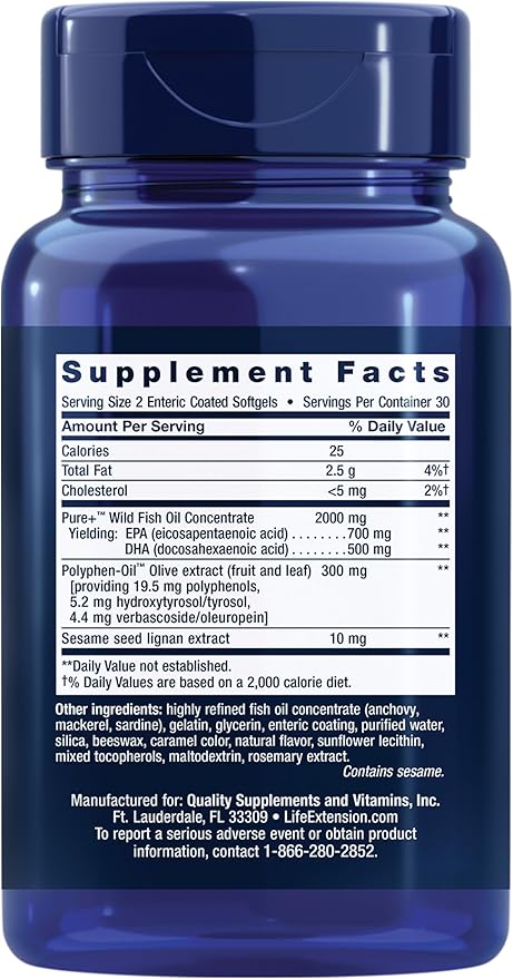 Life Extension Super Omega-3 EPA/DHA Fish 60 Softgels