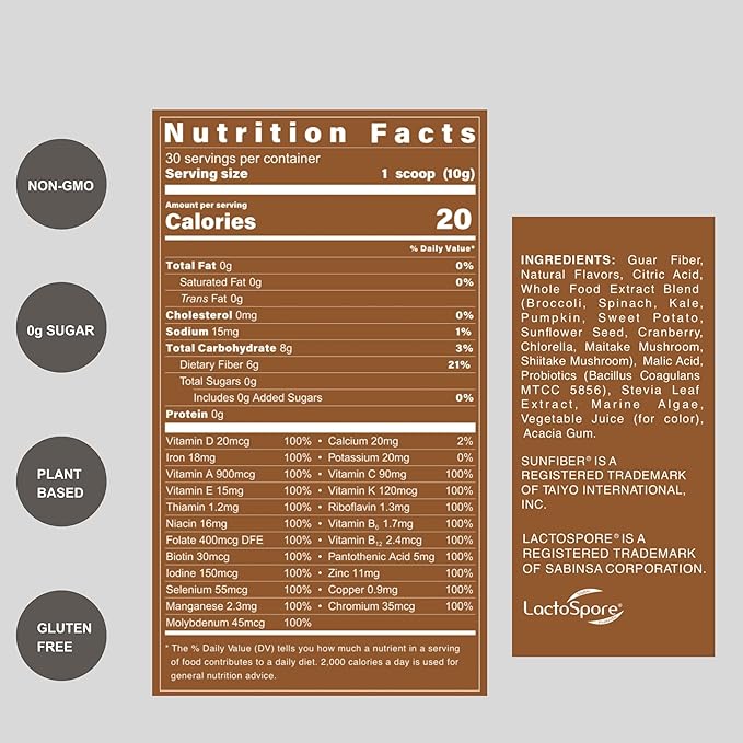 Multivitamin Drink Mix | B.Wild Plant Based Antioxidant Drink | Prebiotics and Probiotics for Digestive Health | Fruit Punch Flavor - 300 g