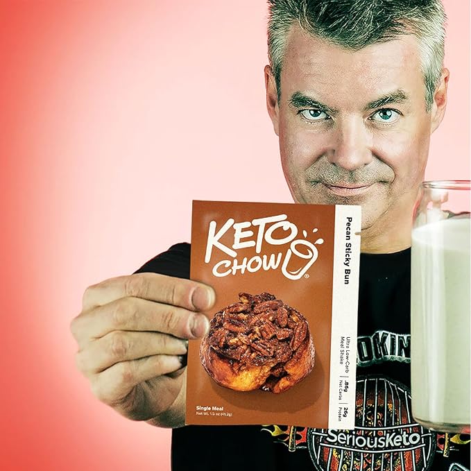 Keto Chow Pecan Sticky Bun | Keto Meal Replacement Shake Powder | Nutritionally Complete Keto Food | Low Carb Keto Meals | Delicious Easy Meal Substitute Drink | Protein Rich You Choose The Fat | Single Meal Sample