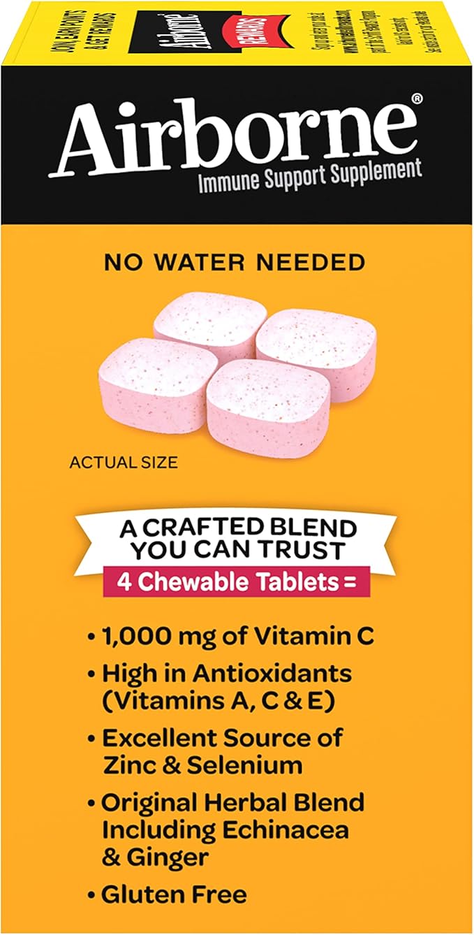 Airborne 1000mg Vitamin C Chewable Tablets 96 Chewable