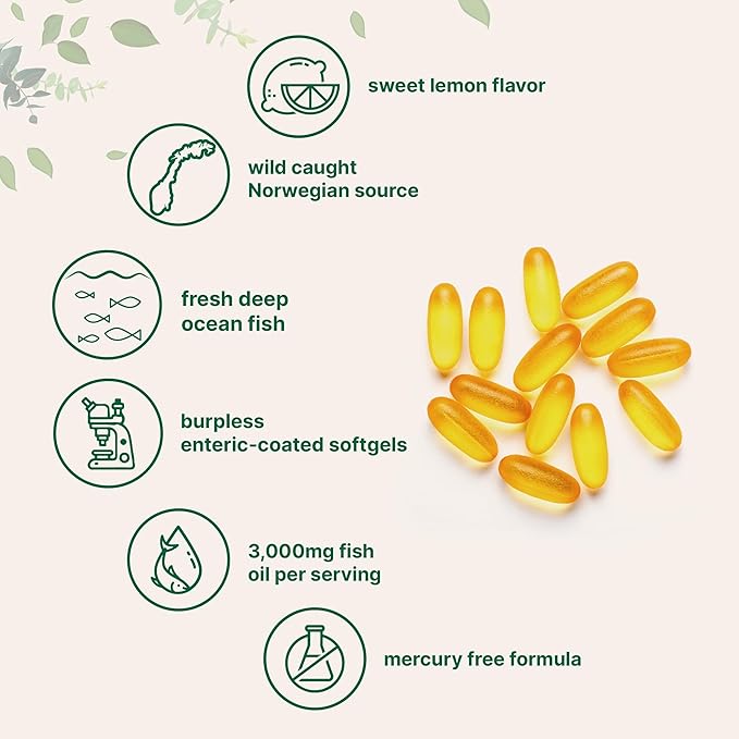 Omega 3 Fish Oil Supplements 3,000mg 240 Softgels 540mg + 360mg |