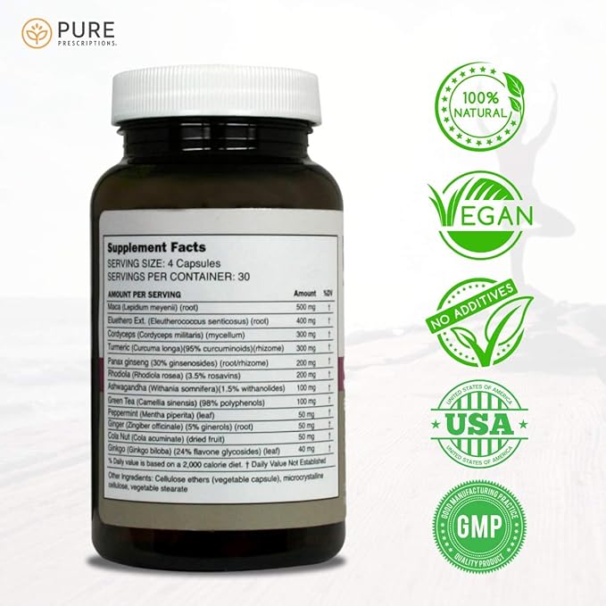 SR Stamina Natural Stress Support Supplement 120 Veg
