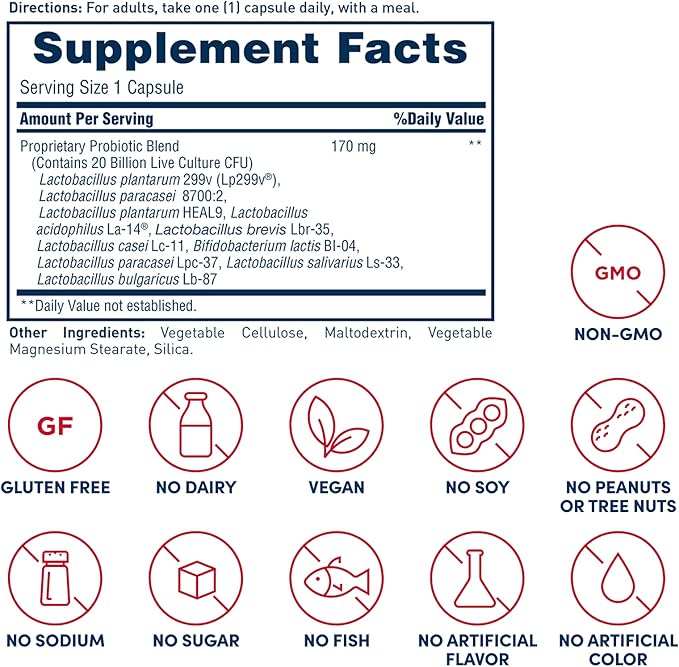 AMERICAN HEALTH Daily Care Probiotic Complex, 20 Billion 30 Capsules, 30 Total