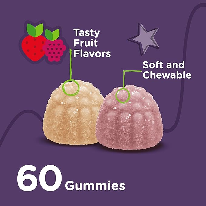 Kids Calcium Gummies with Vitamin D3 500mg plus D3 1000iu 1000iu -