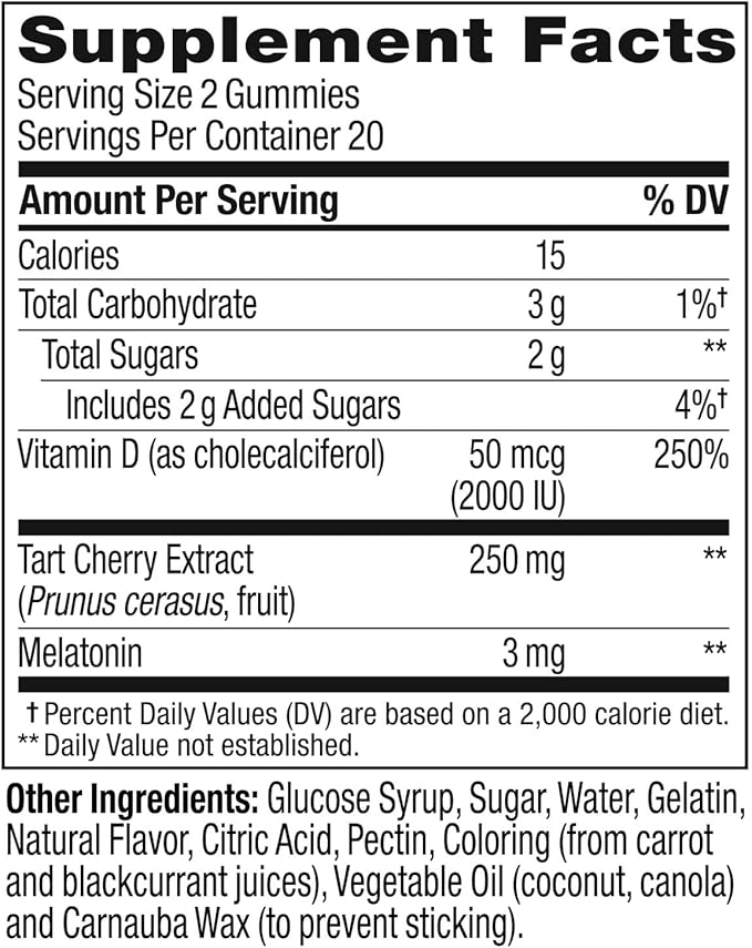 OLLY Muscle Recovery Sleep Gummies, Sleep and Sore Muscle Support, 3mg Melatonin, Tart Cherry, Vitamin D, Berry Flavor - 40 Count