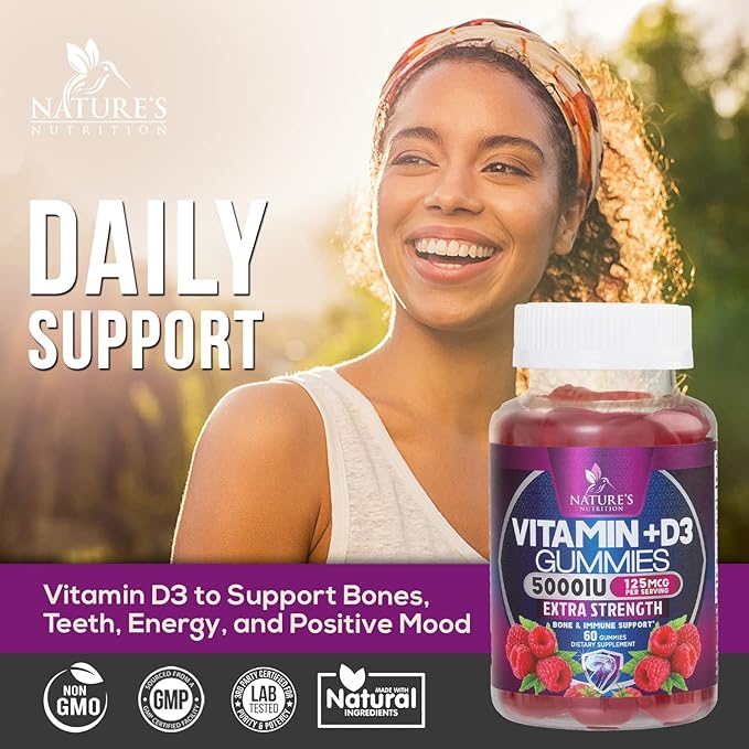 Vitamin D3 Gummies Extra Strength 5000 (125 mcg) 60 Gummies