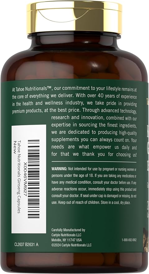 Korean Ginseng Extract Capsules 1500 mg 200 Capsules