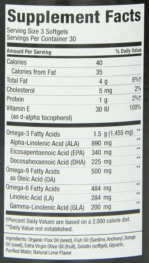 Nature's Way MEGA 3/6/9 Omega Blend, 90 Count