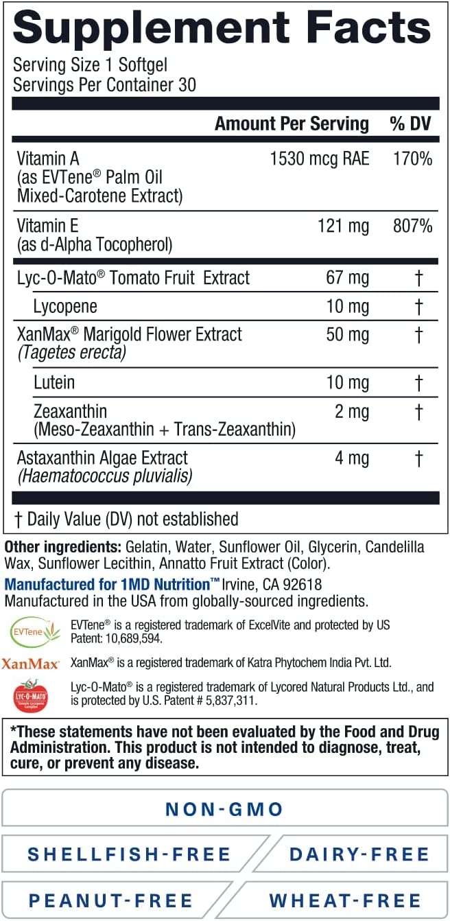 1MD Nutrition VisionMD Eye Vitamin CARMIS 90 Softgels (3-Pack)