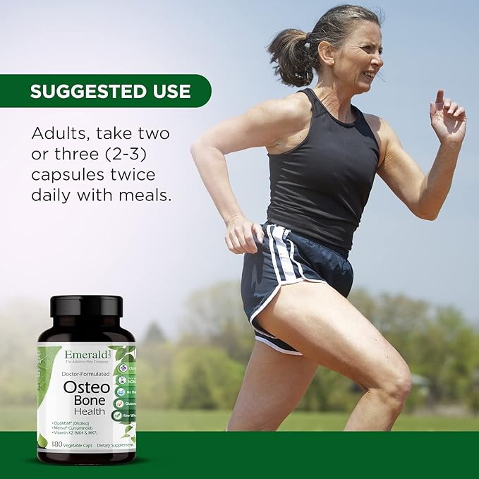 EMERALD LABS Osteo Bone Health D3, K2, K2, Calcium, 180 Vegetable