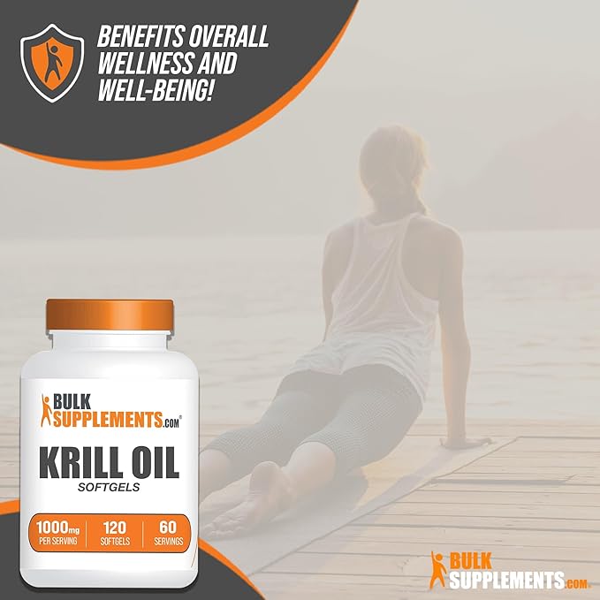 BulkSupplements.com Krill Oil 1000mg Softgels 3, 2 2 Krill (1000mg), 120 120 Softgels