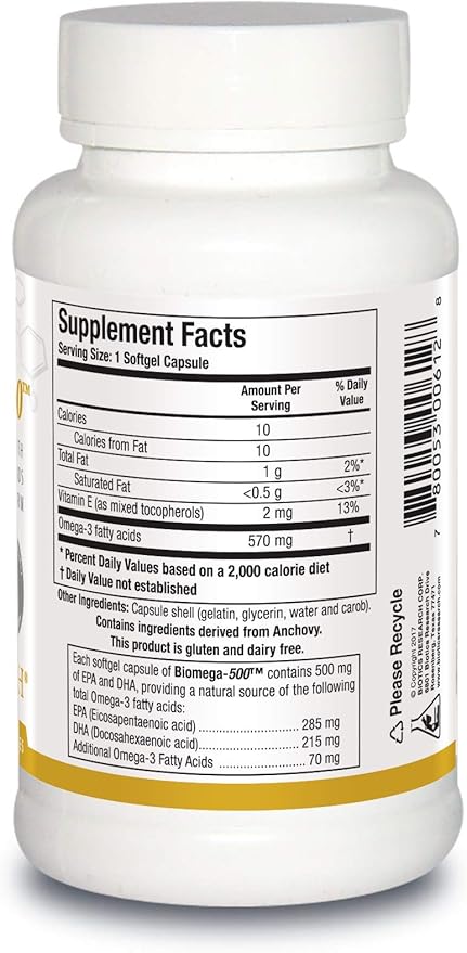 Biotics Research Biomega 500 Omega 3 3 Fatty 90 Softgels