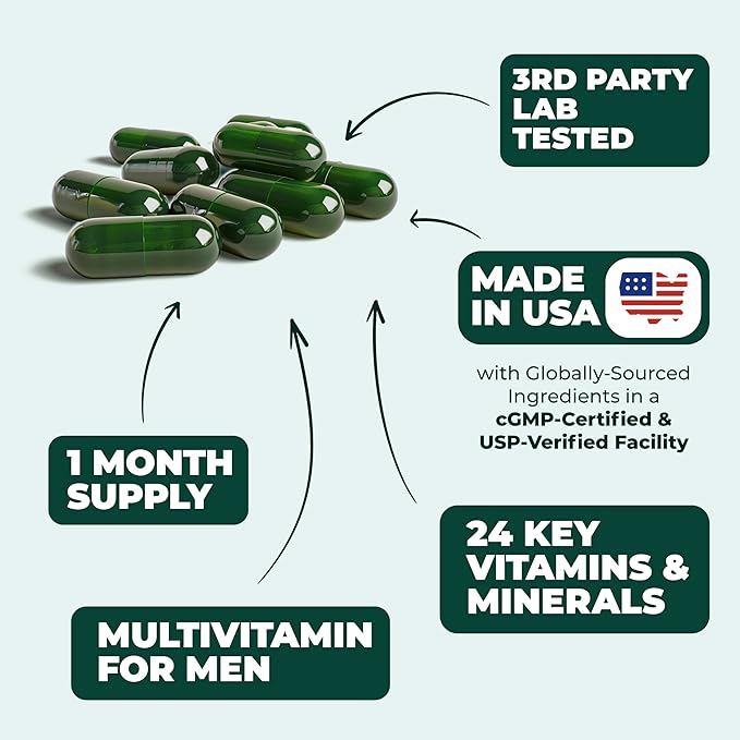 Multivitamin for Men B12, Zinc,