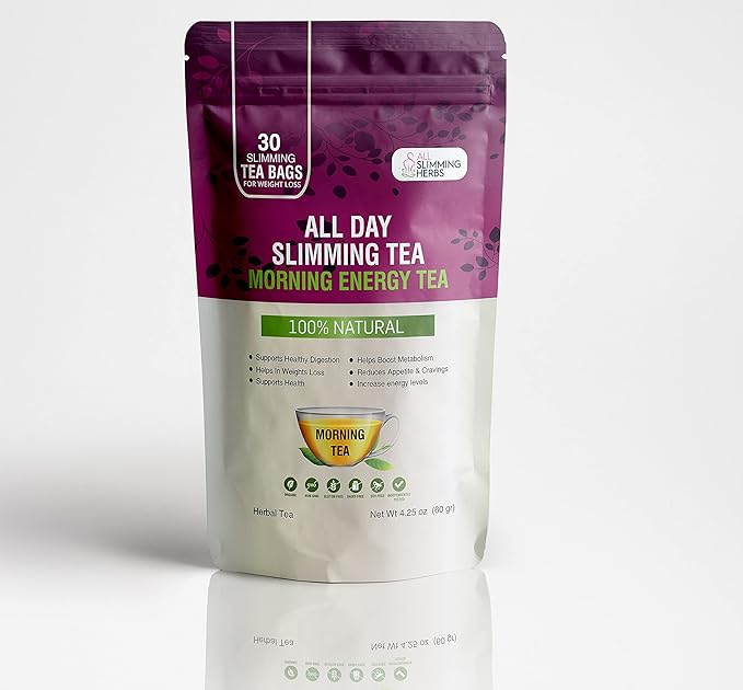ALL SLIMMING HERBS All Day Slimming Tea For Weight Loss - All Natural 30 Days Detox Teas That Flattens Tummy - Daytime Energy Boost Tea 30 Bags + Evening Detox Tea 30 Bags