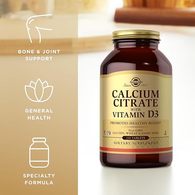 Solgar Calcium Citrate with Vitamin D3-240 Tablets 60 Servings
