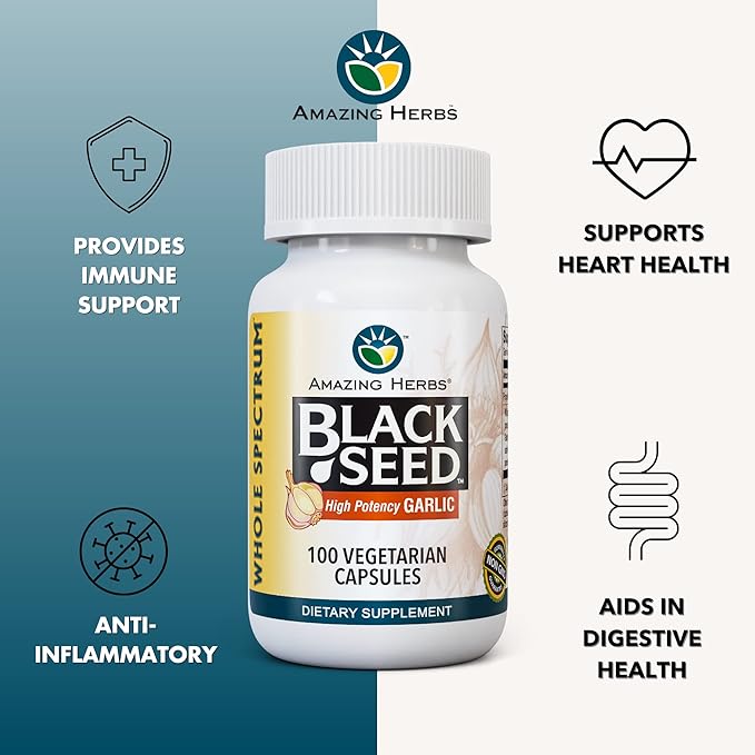Amazing Herbs Whole Spectrum Black Seed 100 Count