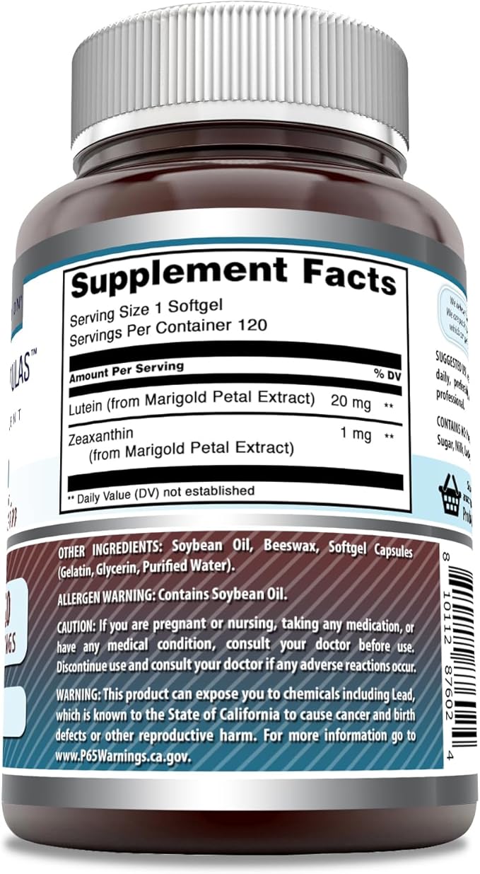 Amazing Formulas Lutein 20 mg 800 mcg (120 Count)