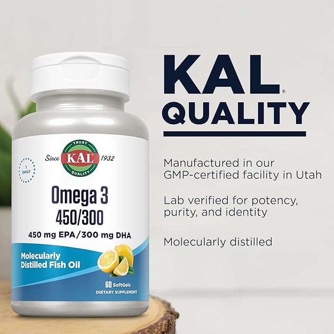 KAL 450/300 1280 Mg Omega 3, 60 Count