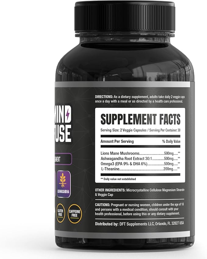 Nootropics Memory Boost Supplement (60 Capsules) 3, L-Theanine