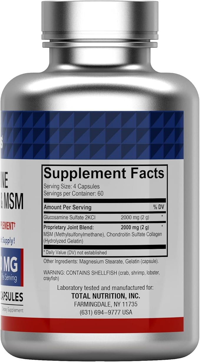 Glucosamine, Chondroitin, & MSM (4000 MG 240 Capsules)