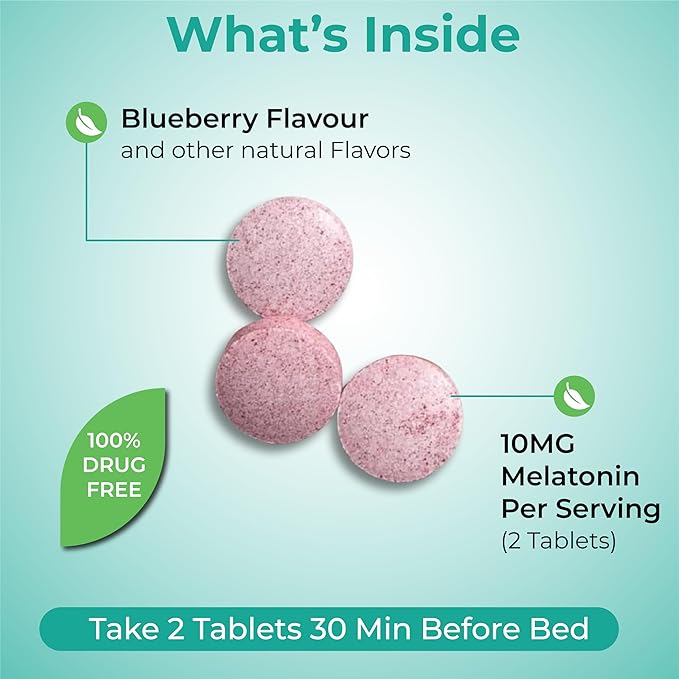 Extra Strength Melatonin 10mg 120 Fast-Dissolve B6 & 60 Days