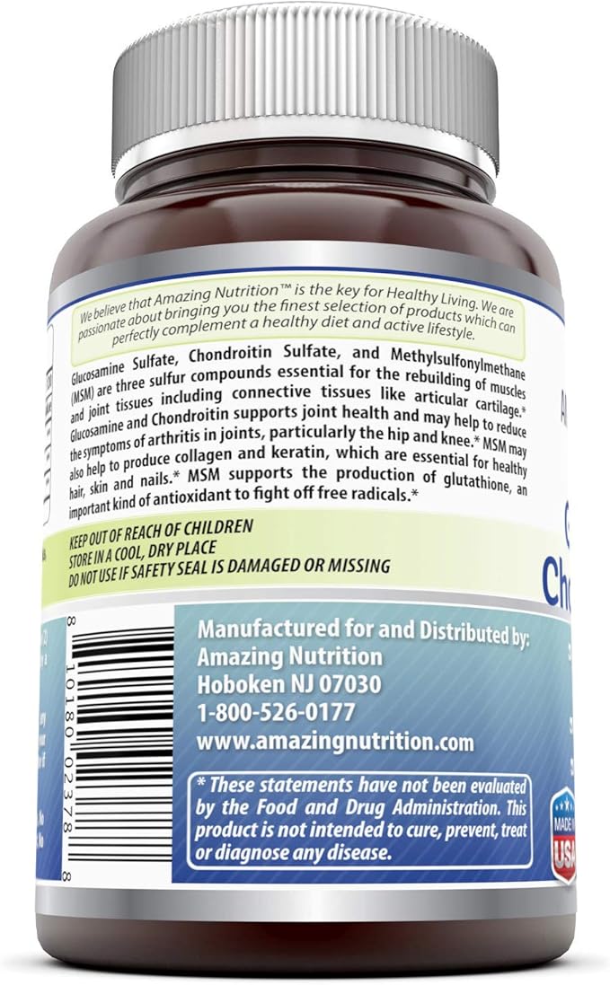 Amazing Formulas Glucosamine Chondroitin MSM 1850 (240 Count 2 Pack)