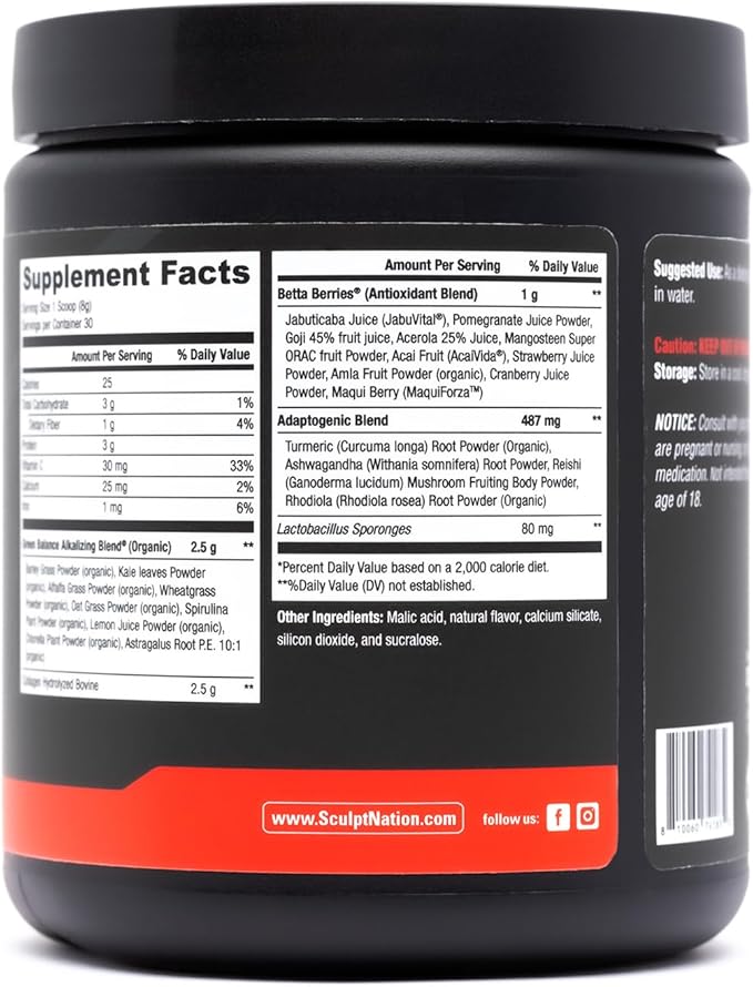 Sculpt Nation by V Shred Greens Strawberry 30-Day Supply