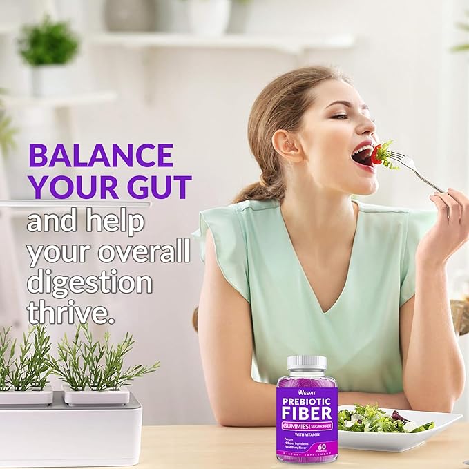 Sugar Free Fiber Gummies for Adults, 8g Fiber Supplement with Prebiotic Digestive Blend for Fulfill, Metabolism, Gut & Digestive