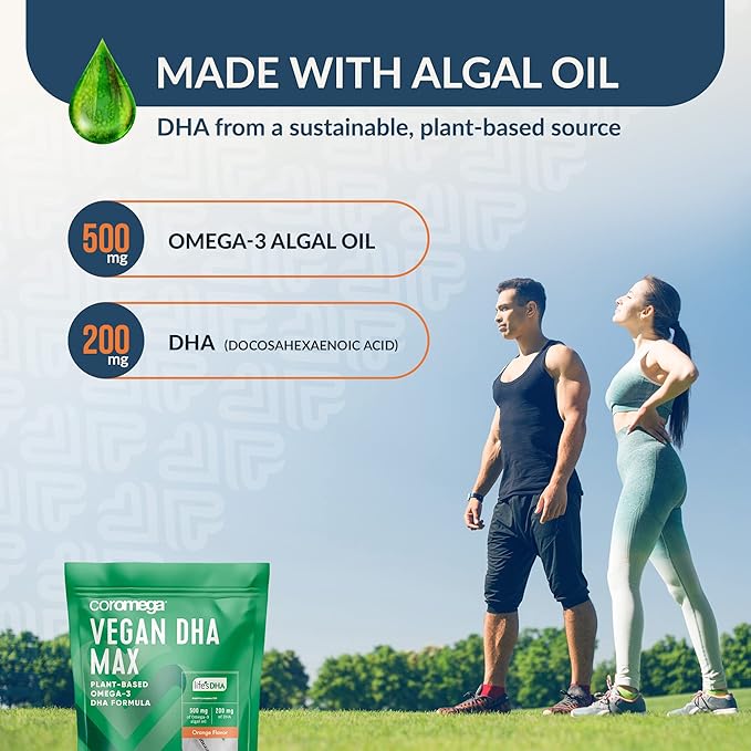 Coromega Vegan DHA, Plant-Based Omega-3 Algal 60 Ct