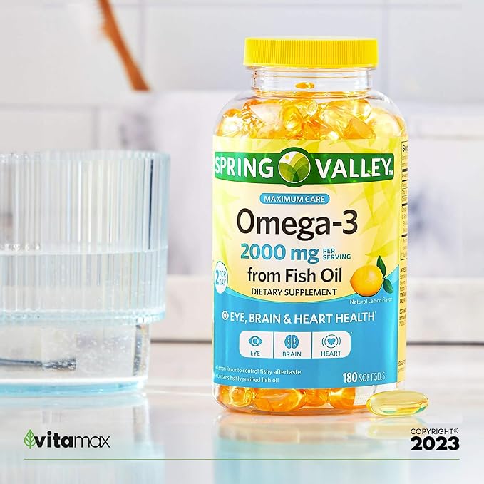 Spring Valley Omega-3 from Fish Oil 2000 mg, 120 Count (2 Items)