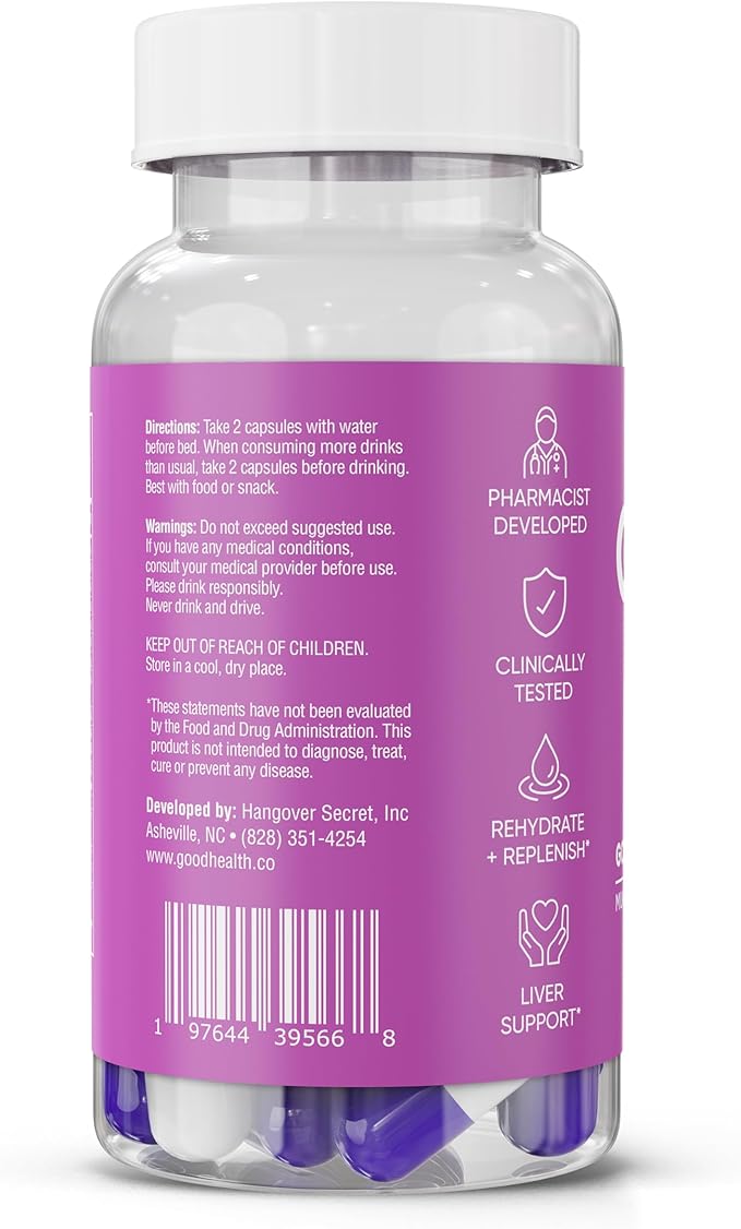 Good Morning - Drink Tonight, Thrive Tomorrow | Clinically Tested Post-Drinking Relief, Liver Support and Hydration Recovery with Electrolytes, Milk Thistle + DHM. Cheers!